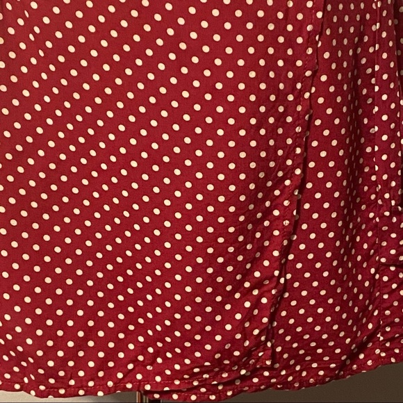 Somedays Lovin’‎ Fearless Polka Dot Wrap Skirt Red White Size Medium - Picture 2 of 7